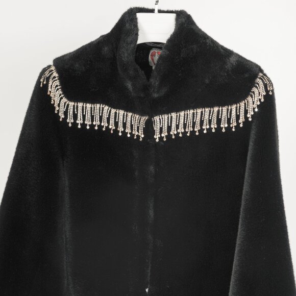 Shrimps Dexter Black Faux Fur Crystal-Embellished Jacket - Picture 4 of 13